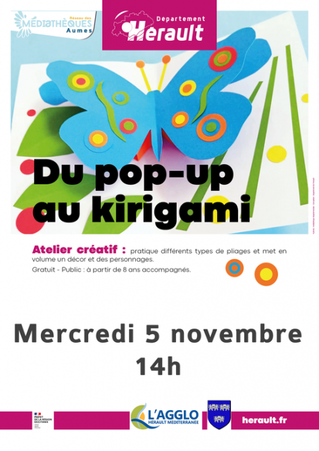 LECTURE ET ATELIER "DU KIRIGAMI AU POP-UP" - AUMES